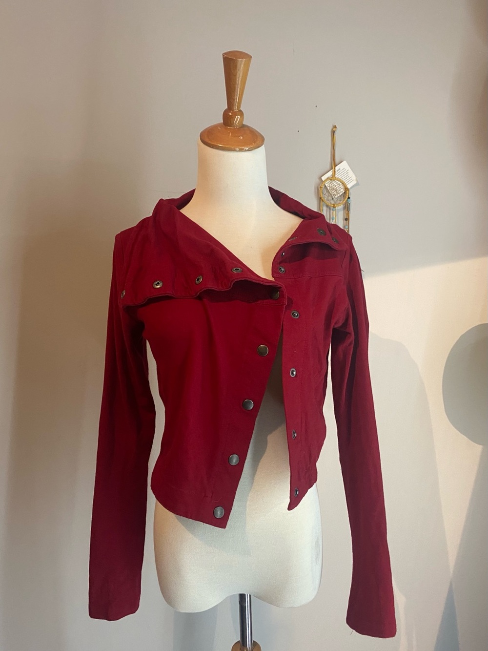 Burgundy Cropped Jacket